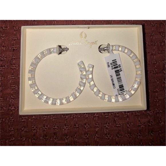 Darbie Angell Clear Sparkly Hoop Earrings - Picture 2 of 3
